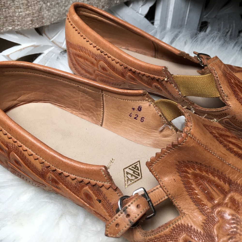 SOLD • Vintage tooled leather pointy toe western - Picture 2 of 8
